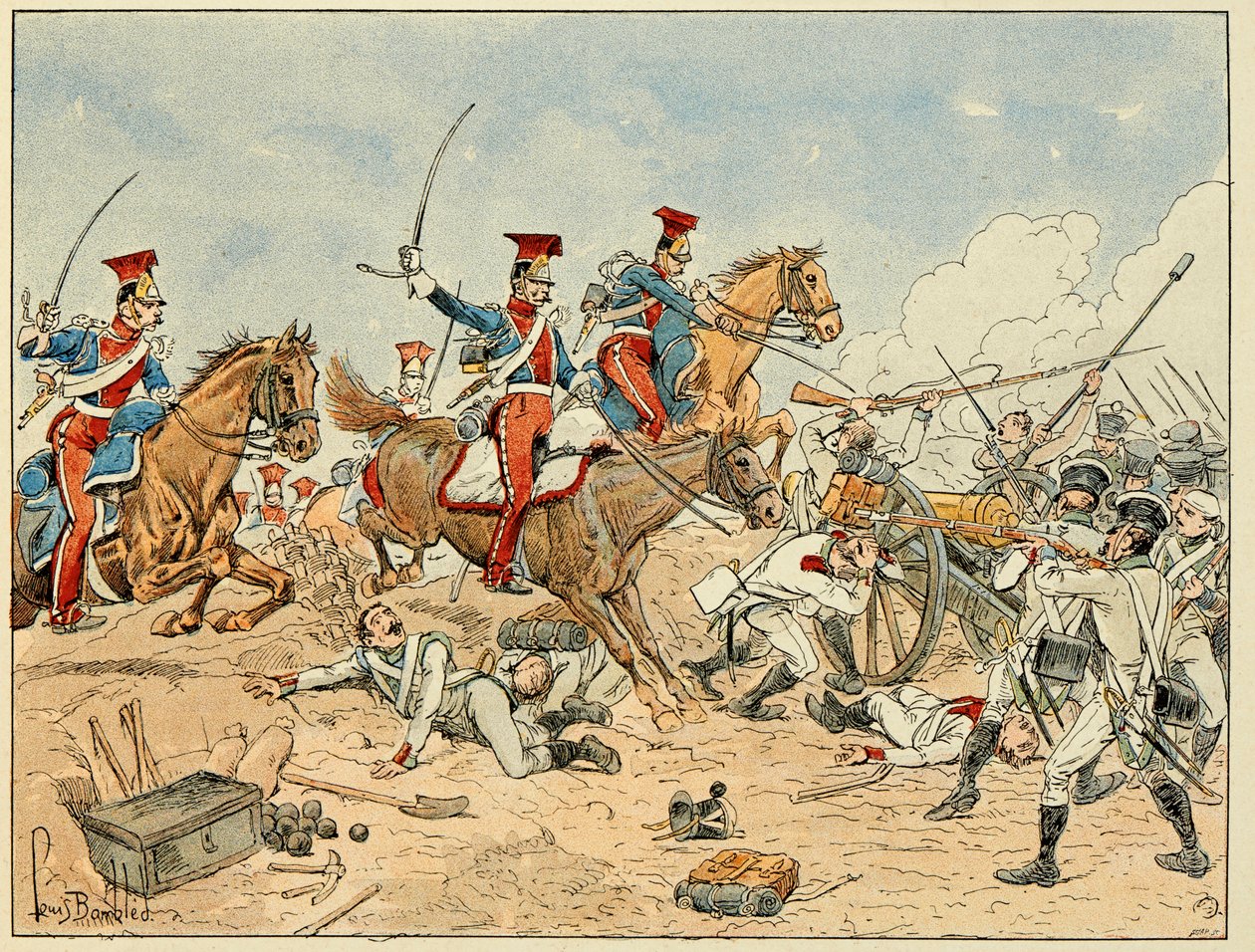 Illustration hämtad från boken "The Heros of the Siecle", anekdotiska reciter av Dick de Lonlay och illustrerad av Louis Bombled (1862-1927) av Louis Charles Bombled