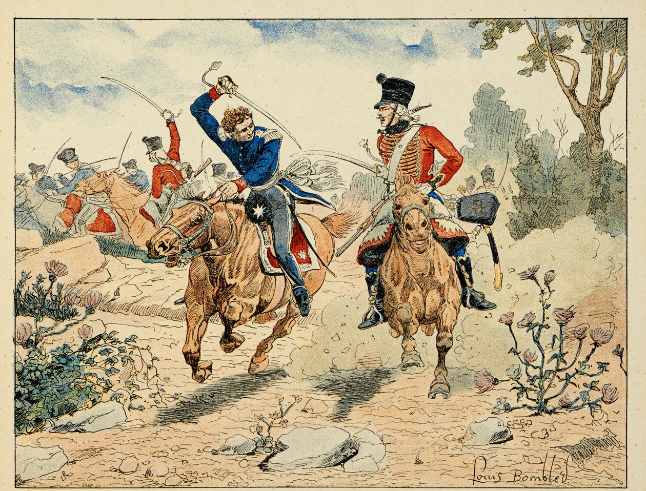 Illustration hämtad från boken "The Heros of the Siecle", anekdotiska reciter av Dick de Lonlay och illustrerad av Louis Bombled (1862-1927) av Louis Charles Bombled