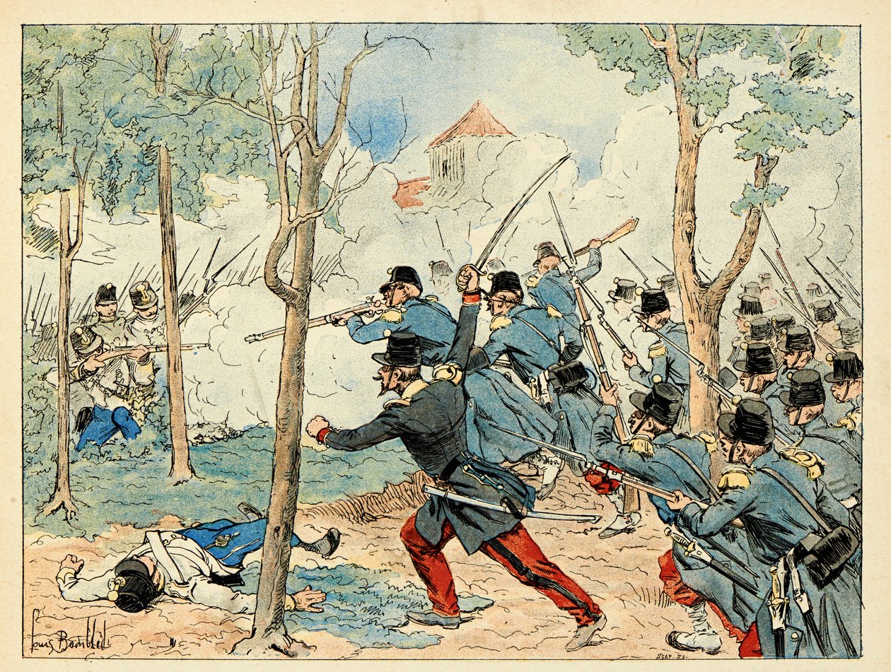 Illustration hämtad från boken "The heros of the century", anekdotiska reciter av Dick de Lonlay och illustrerad av Louis Bombled (1862-1927) av Louis Charles Bombled