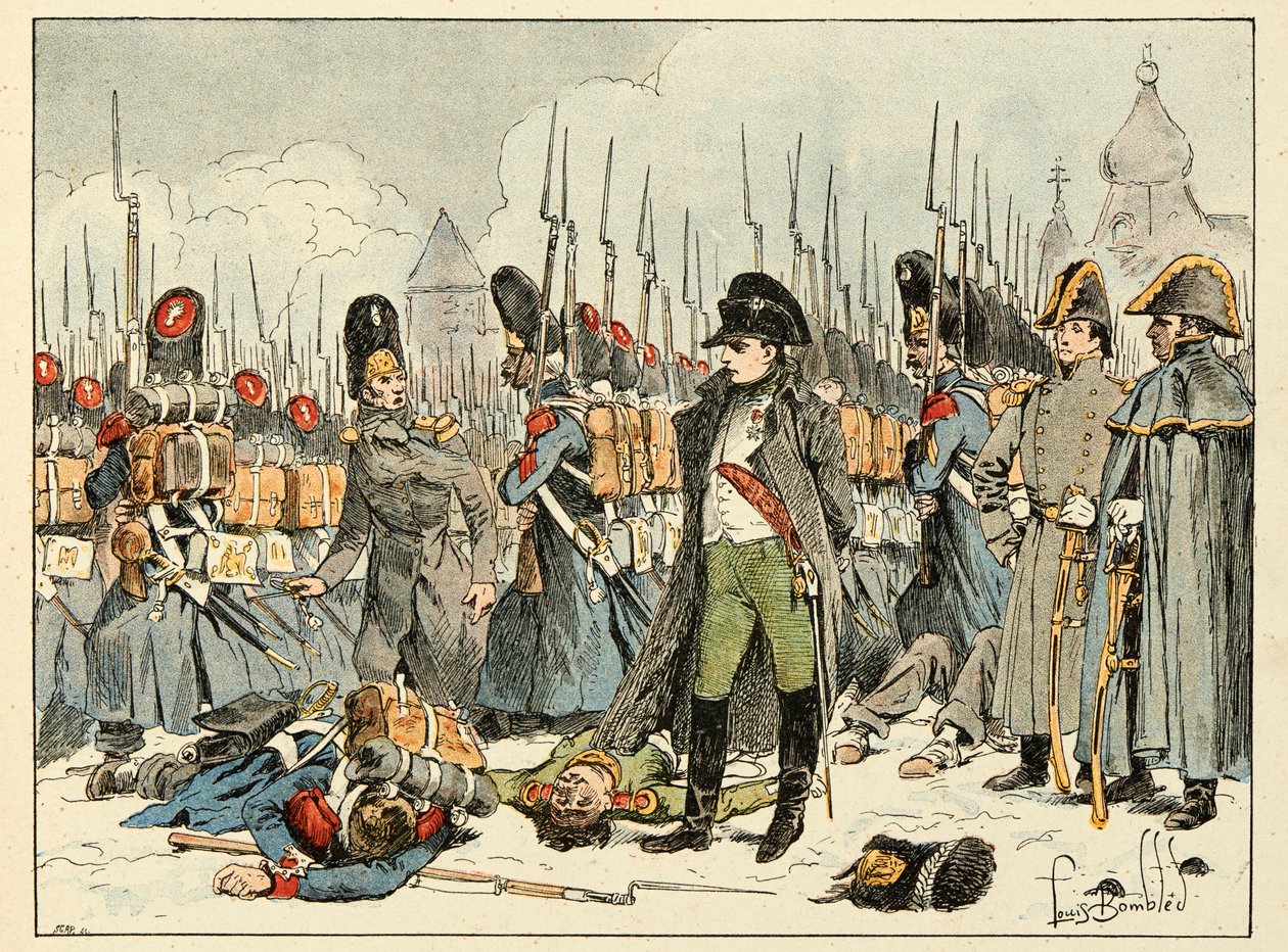 Illustration från boken "The heros of the century", anekdotiska berättelser av Dick de Lonlay och illustrerad av Louis Bombled (1862-1927). av Louis Charles Bombled