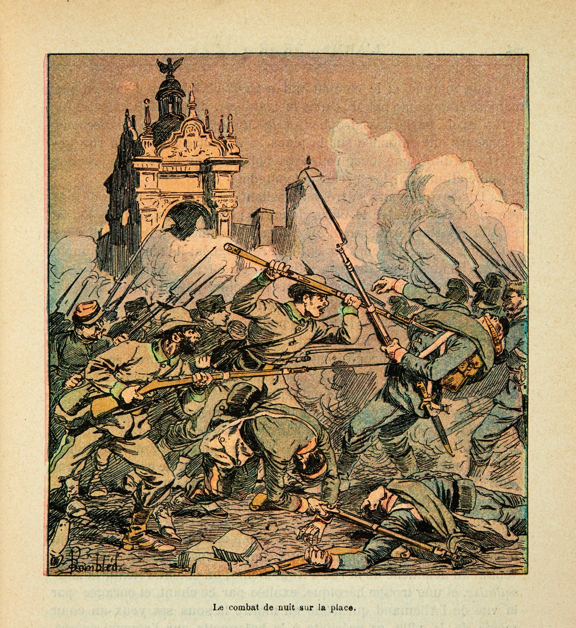 The Army of the Loire av Eugene Sergent, sa Grenest, illustrerad av Louis Bombled (1862-1927) (fransk-tyska kriget; kampanj 1870 -1871): Slaget vid Chateaudun den 18 oktober av Louis Charles Bombled