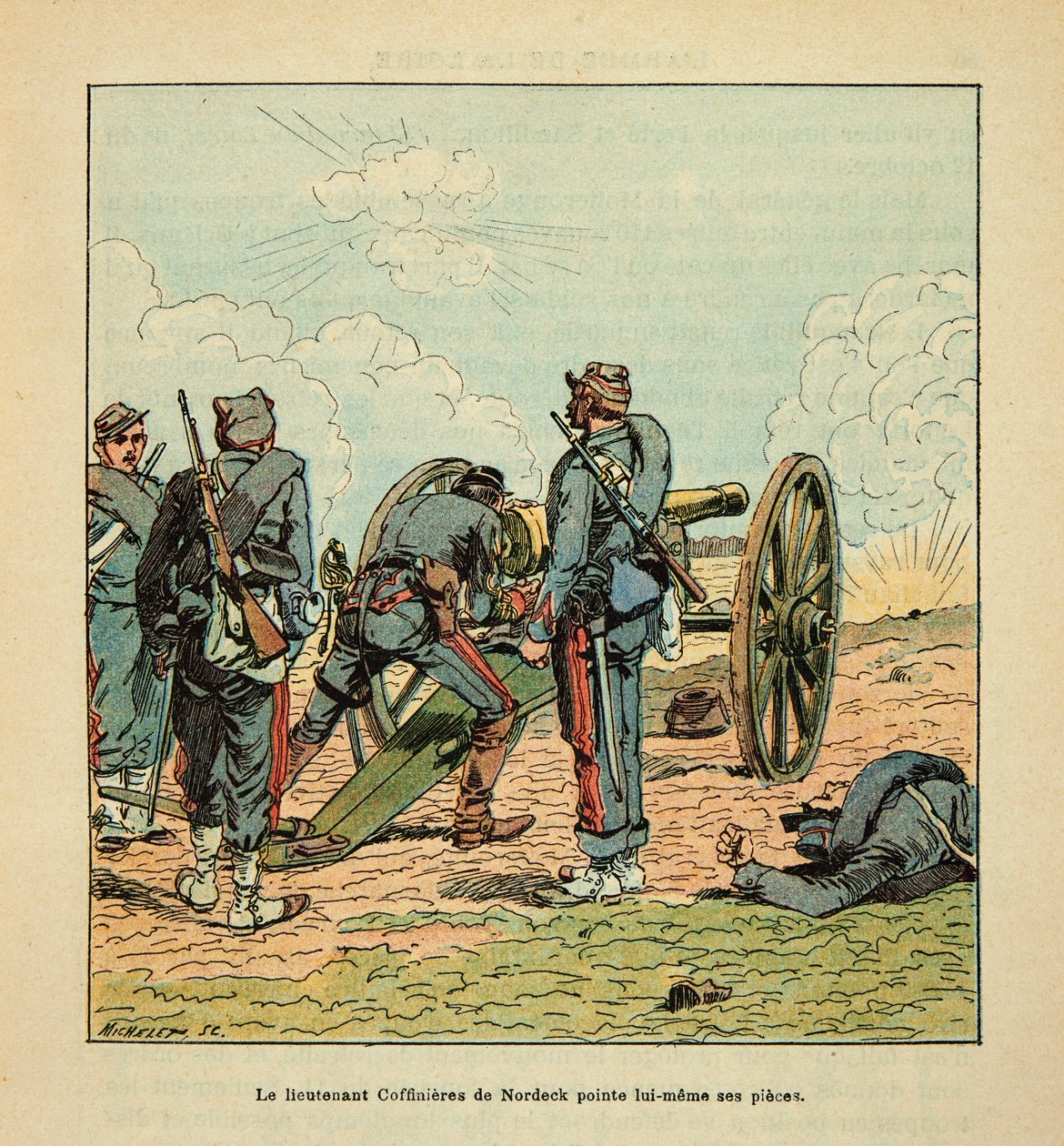 The Army of the Loire av Eugene Sergent, sa Grenest, illustrerad av Louis Bombled (1862-1927) (fransk-tyska kriget; kampanj 1870-1871): Slaget vid Orleans den 11 oktober av Louis Charles Bombled