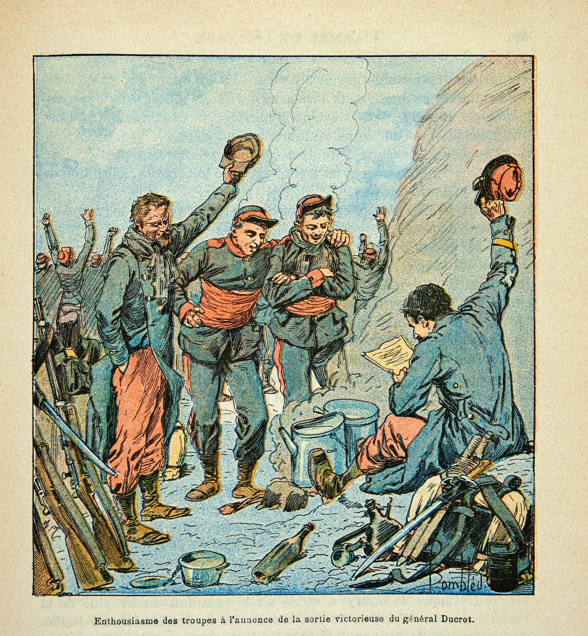 The Army of the Loire av Eugene Sergent, dit Grenest, illustrerad av Louis Bombled (1862-1927) (fransk-tyska kriget; kampanj 1870 -1871): general Ducrots utträde vid av Louis Charles Bombled