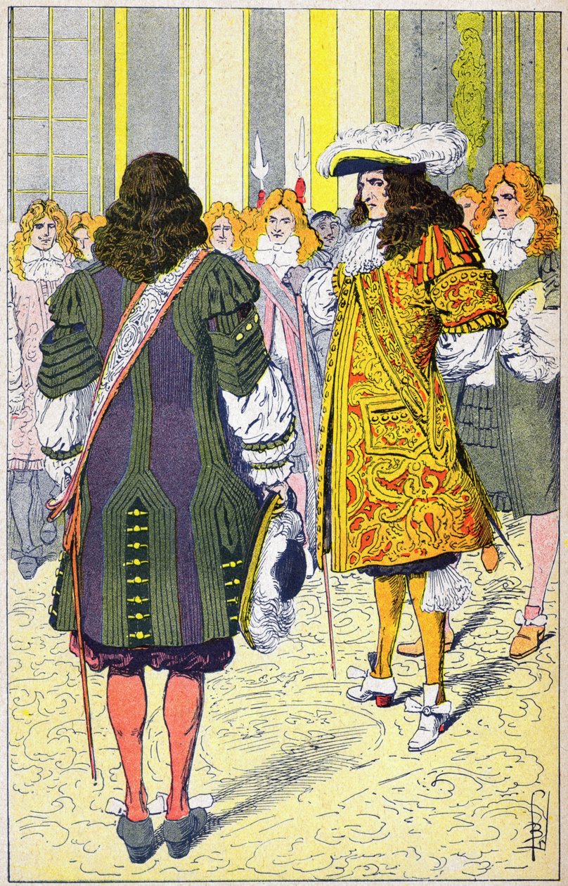 Ludvig XIV och Hollands ambassadör av Louis Charles Bombled