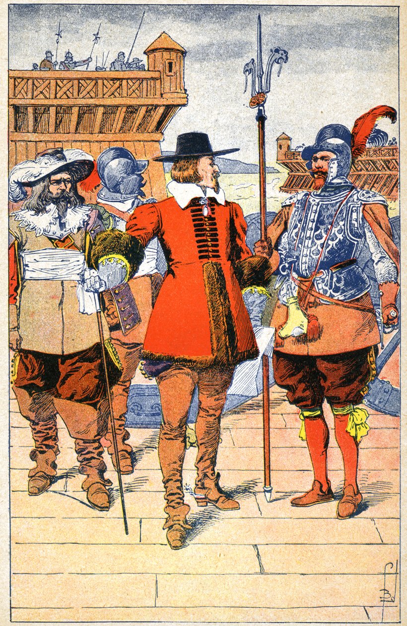 Richelieu vid La Rochelles högkvarter av Louis Charles Bombled