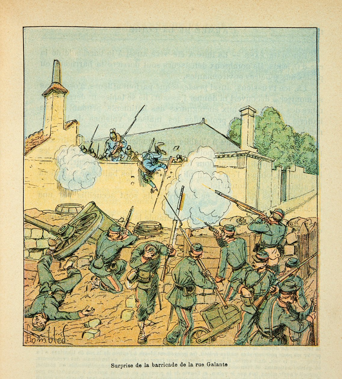 The Army of the Loire av Eugene Sergent, känd som Grenest, illustrerad av Louis Bombled (1862-1927) (fransk-tyska kriget; kampanj 1870 -1871): Slaget vid Chateaudun i oktober av Louis Charles Bombled