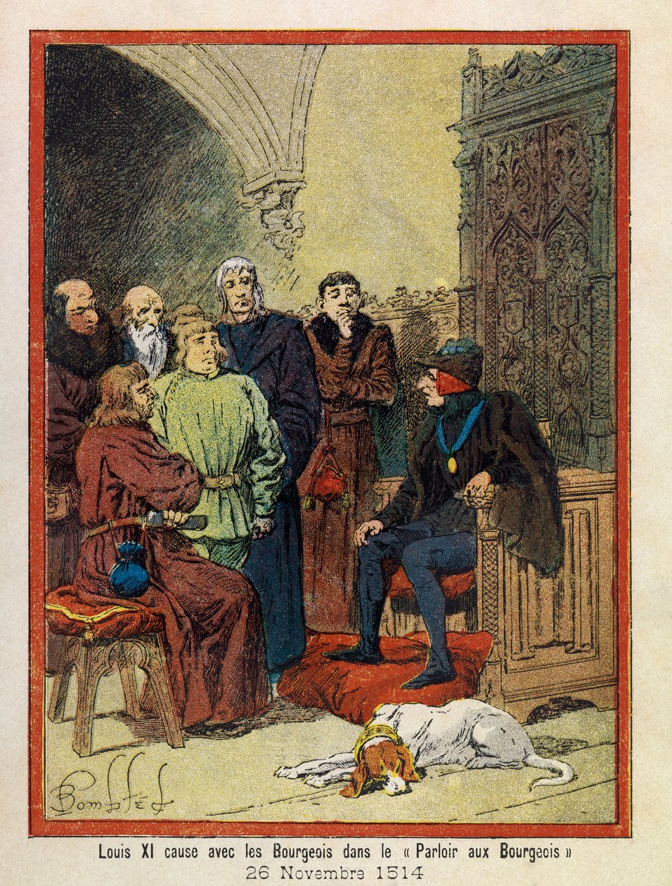 The Grand Jornees of the Hotel de Ville de Paris av A. Mercier, illustrerad av Louis Bombled (1862-1927): Den 26 november av Louis Charles Bombled