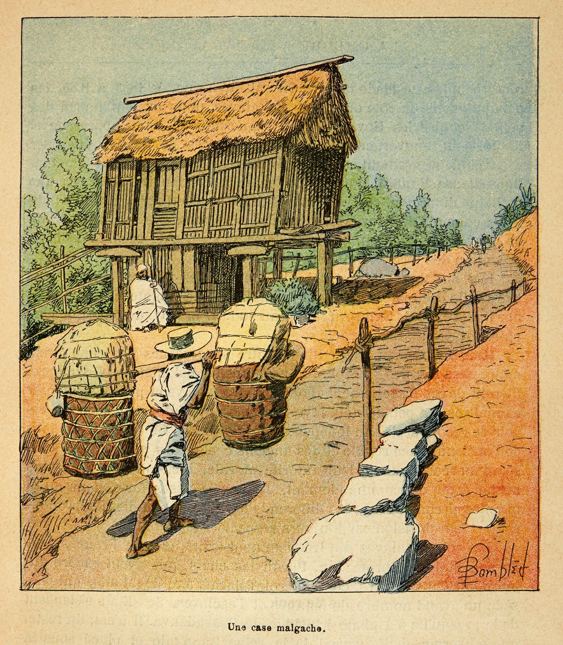 The War in Madagascar-Anekdotisk historia om de franska expeditionerna 1885-1895 av Henri Galli dit Galllichet (1854-1922), illustrerad av Louis Bombled (1862-1927): A Malagasy case in the 19th century, Private Collection av Louis Charles Bombled
