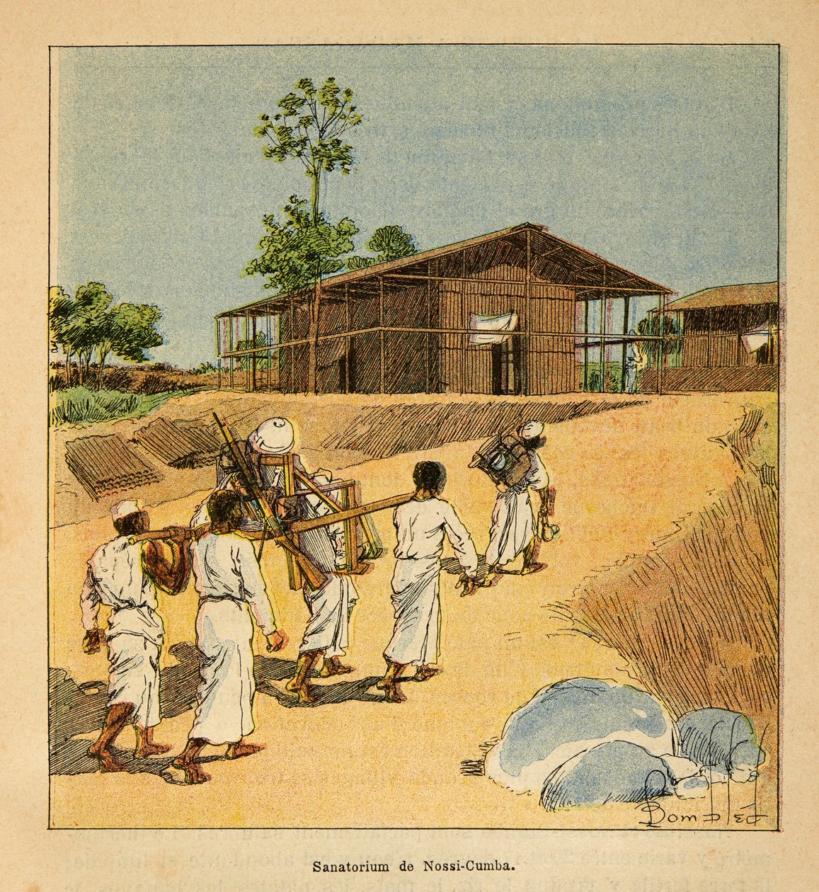 Kriget i Madagaskar-Anekdotisk historia om de franska expeditionerna 1885-1895 av Henri Galli dit Galllichet (1854-1922), illustrerad av Louis Bombled (1862-1927): Ett sanatorium i Nossi-Cumba på 1800-talet, delsamling av Louis Charles Bombled