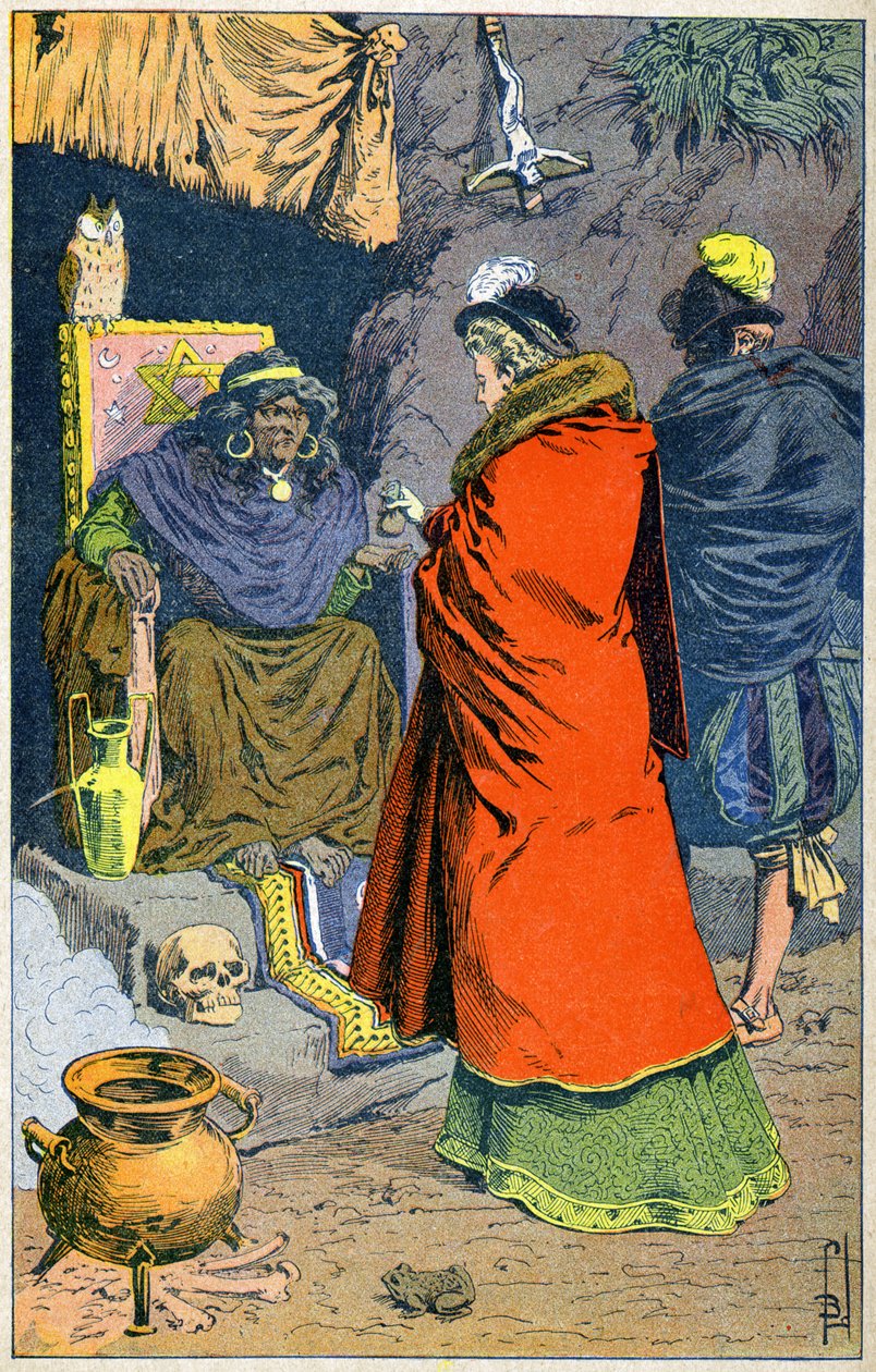 Häxa som sålde filtre på 1500-talet. av Louis Charles Bombled