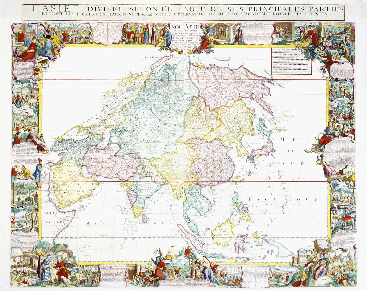 Karta över Asien, 1786 av Louis Charles Desnos