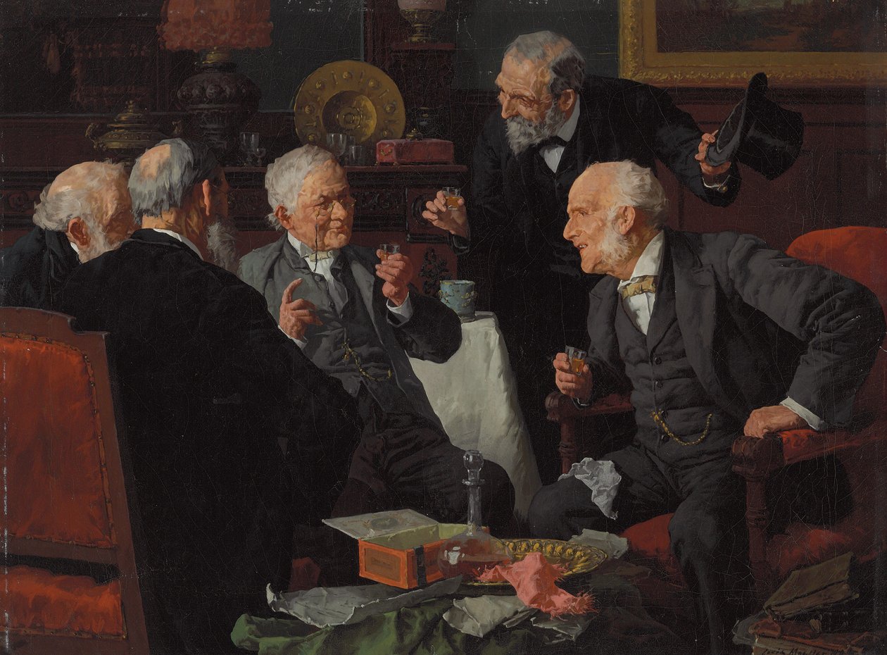 A Toast (olja på duk) av Louis Charles Moeller