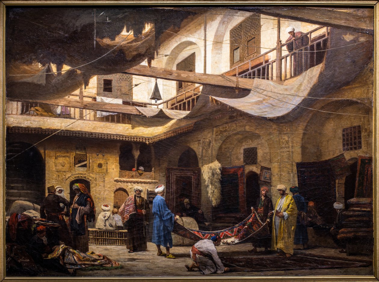 Mattbasaren i Khan Khalil i Kairo av Louis Claude Mouchot