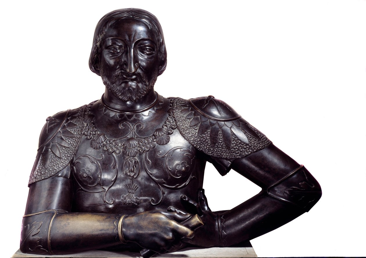 Byst av Frankrikes kung Francois I i brons. Skulptur av Louis Claude Antoine Vasse (1716-1772) 1756 Paris. Louvren av Louis Claude Vassé