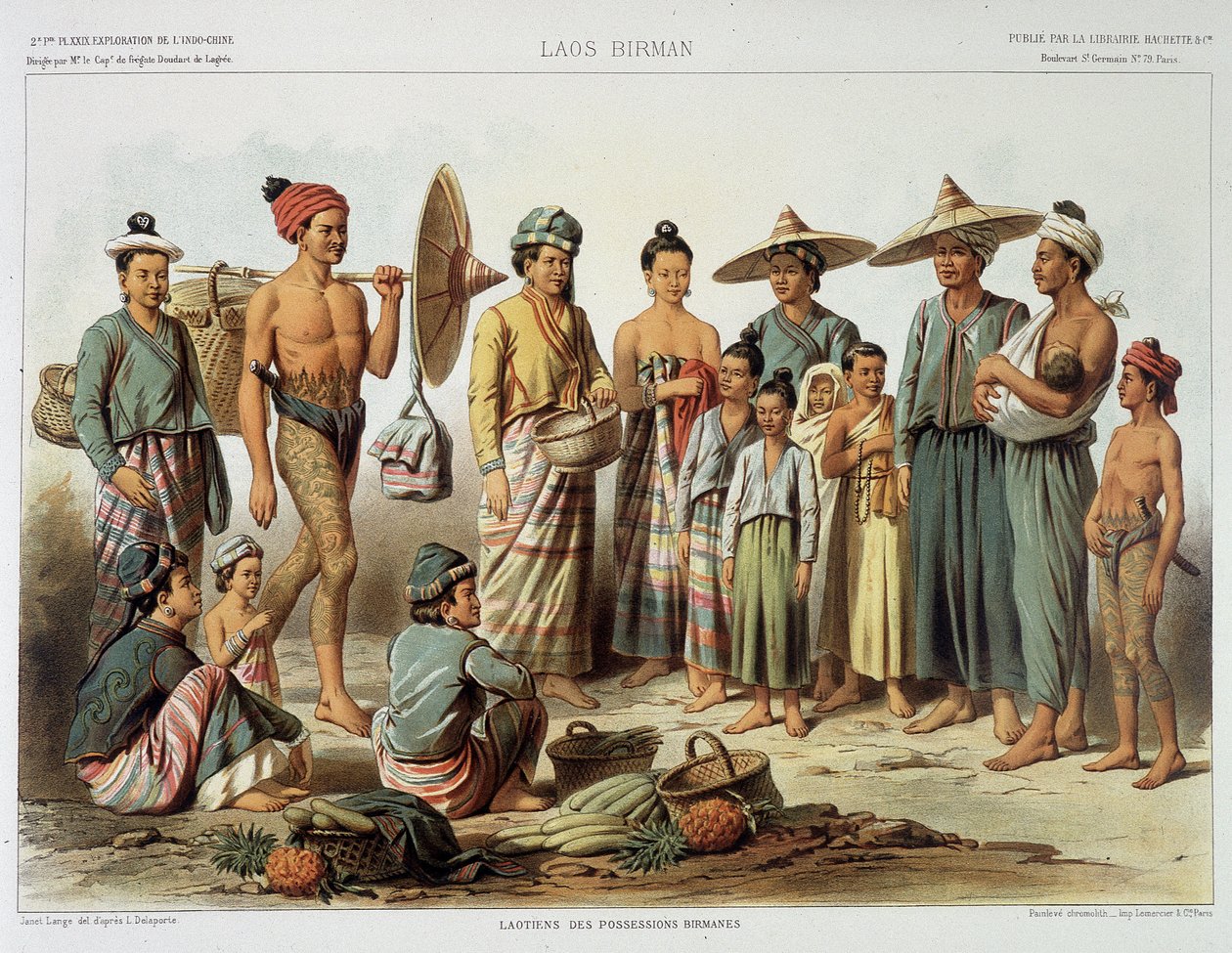 Laotiska befolkningar runt 1870 i "" Journey d