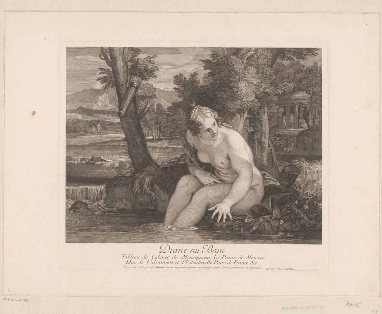 Badande Diana av Louis Desplaces