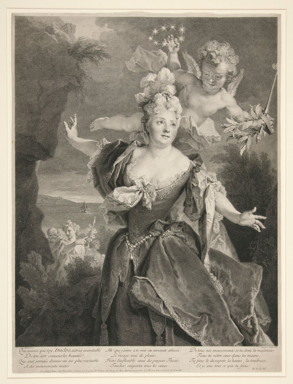 Porträtt av Marie Anne de Chateauneuf (kallad Duclos) av Louis Desplaces