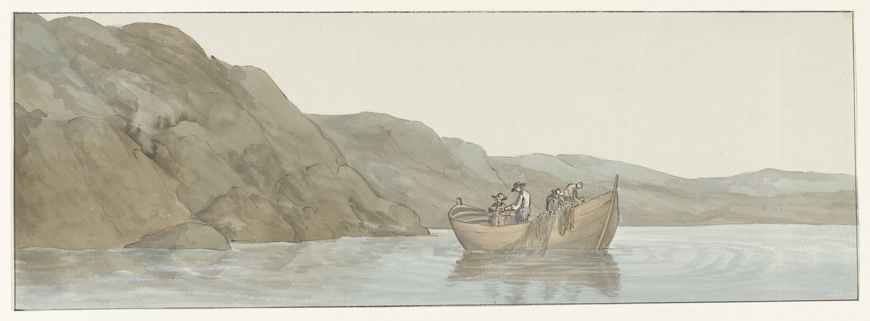 Utsikt över Kaap Paceco i Kalabrien vid stad Scilla Utsikt över Cape Paceco i Kalabrien nära Scilla (titel på objekt) Resor i Italien, Sicilien och Malta - 1778 (serietitel) av Louis Ducros