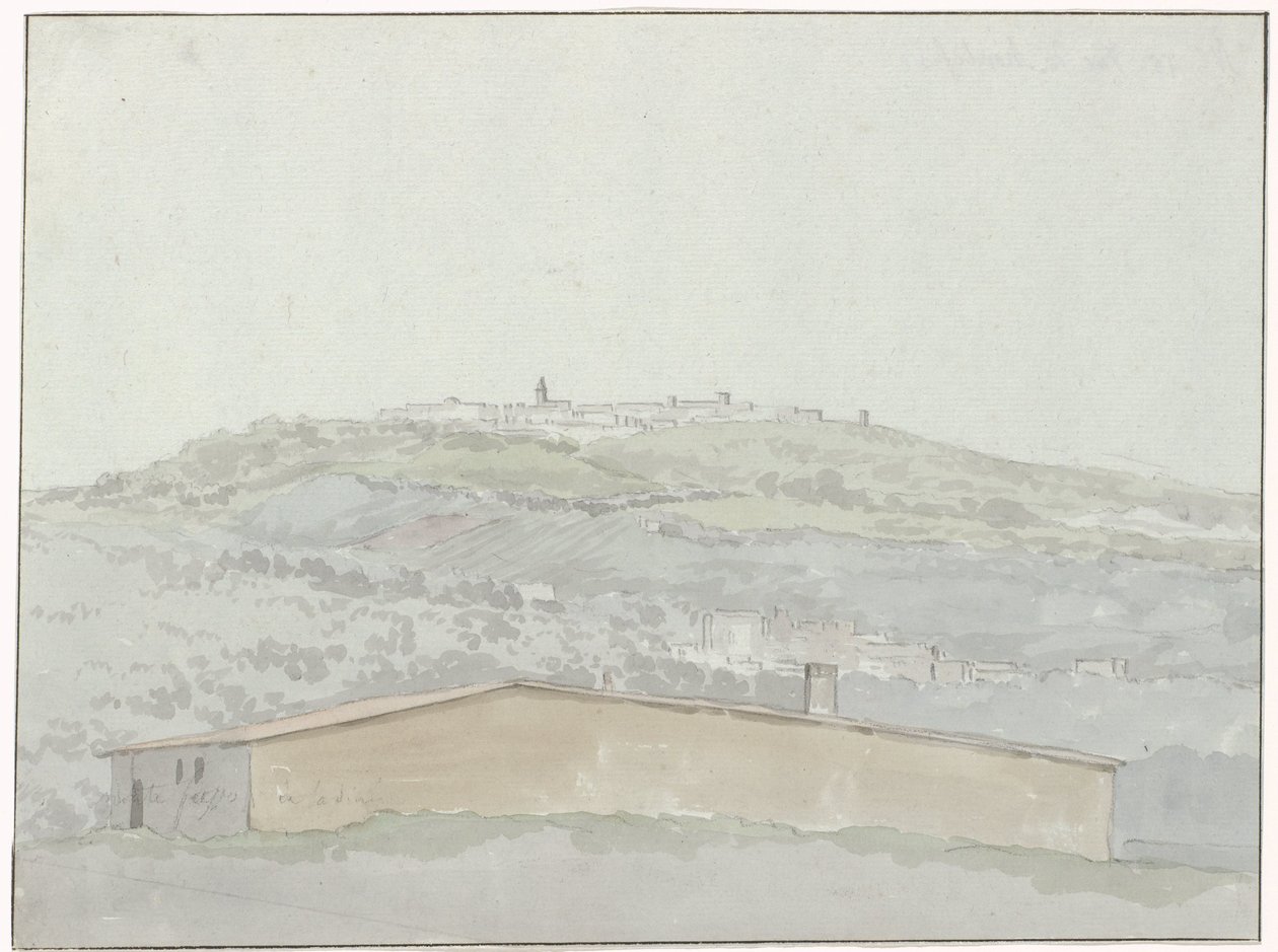 Utsikt över Montefusco Utsikt över Montefusco (titel på objekt) Resor i Italien, Sicilien och Malta - 1778 (serietitel) av Louis Ducros