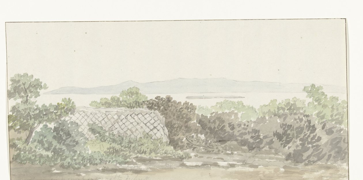 Gezicht op de ruïne van het teater i Brindisi Utsikt över resterna av teatern i Taranto (titel på objekt) Resor i Italien, Sicilien och Malta - 1778 (serietitel) av Louis Ducros