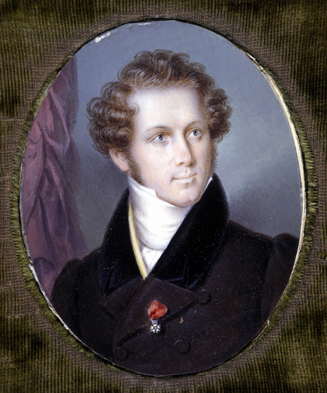 Porträtt av Vincenzo Bellini (1801 - 1835) Miniatyr av Dupré. Scala museum. Milano. av Louis Dupré