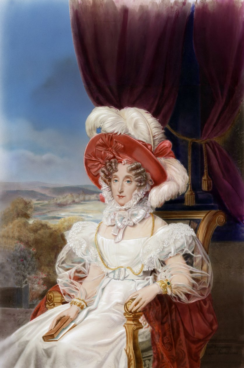 Porträtt av drottningen Marie-Amelie, ca 1839 (målning) av Louis Edouard Rioult