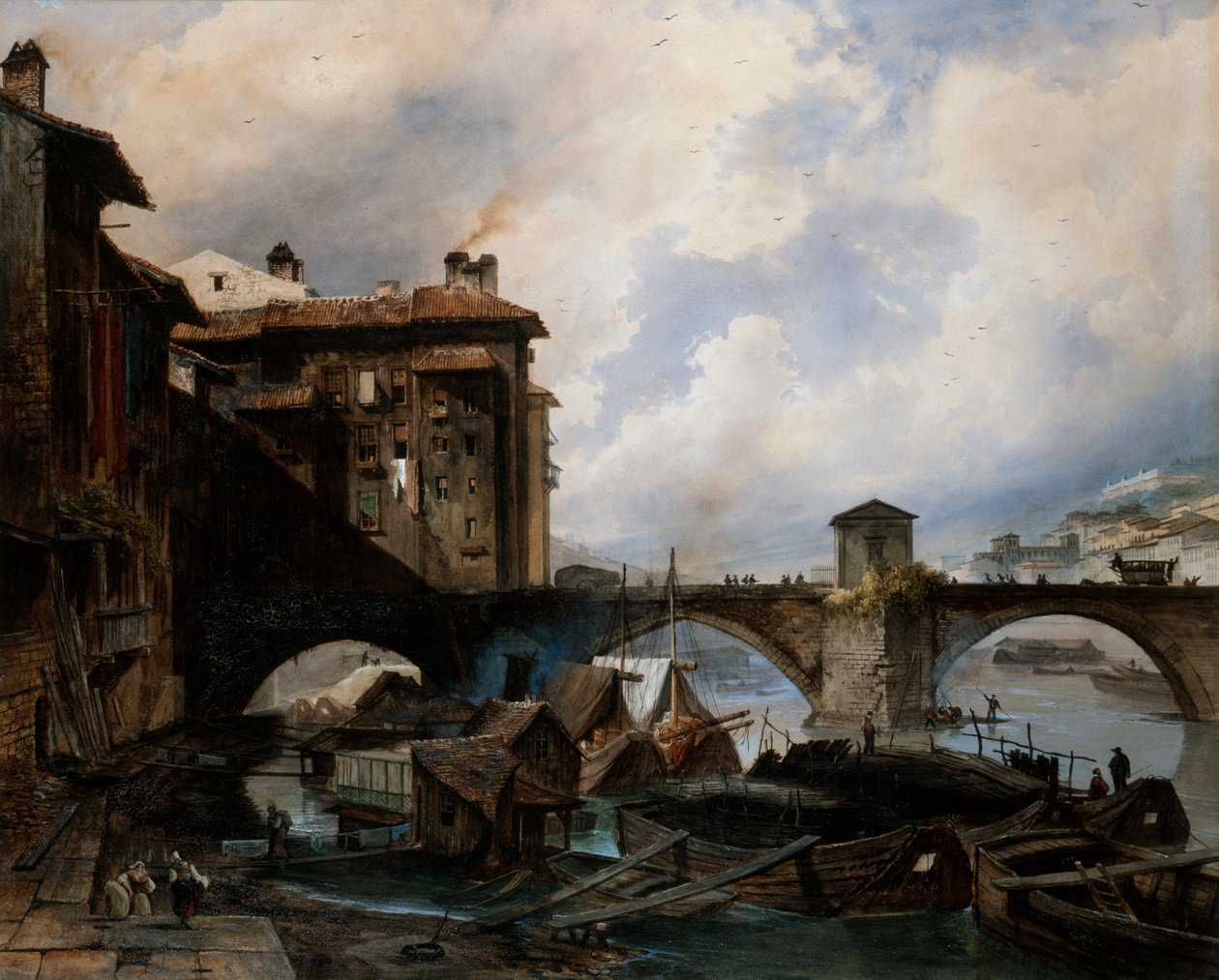 "Lyons hamn", 1830. av Louis Etienne Watelet