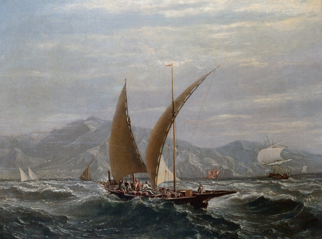 En medelhavstartan (olja på duk) av Louis Eugene Gabriel Isabey