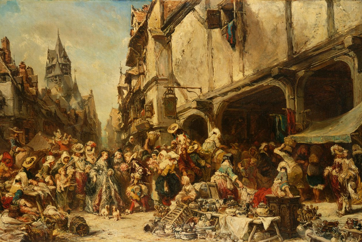 Marknaden, 1862 av Eugene Isabey