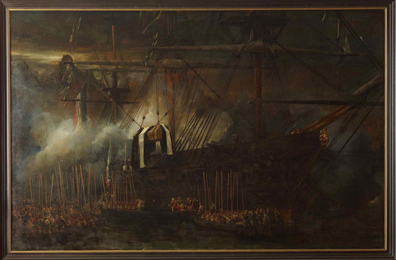 Överföring av Napoleons aska ombord på fregatten La Belle Poule, 15 oktober 1840, 1843. av Eugene Isabey