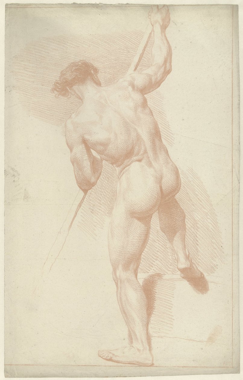 Man naken, stående, sedd bakifrån av Louis Fabritius Dubourg