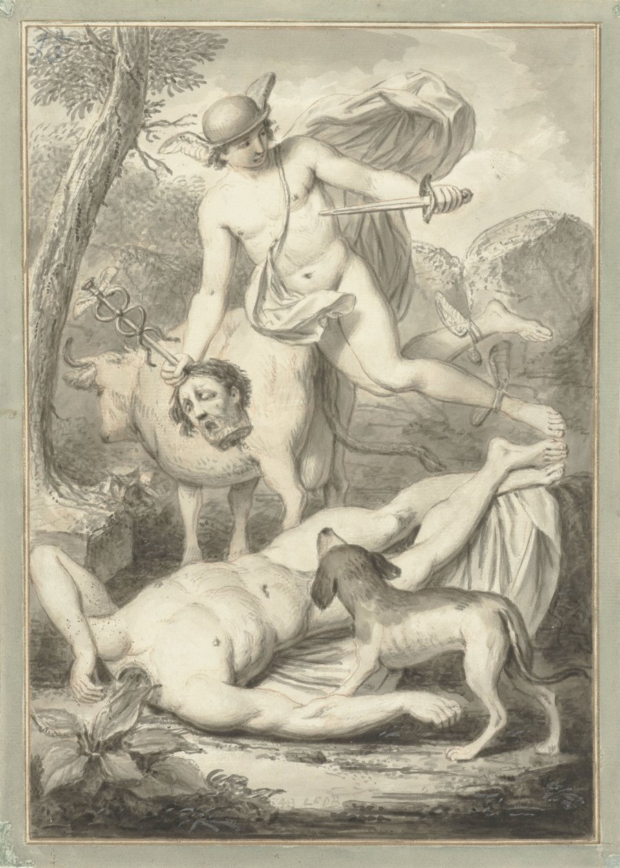 Merkurius med huvudet av Argus av Louis Fabritius Dubourg