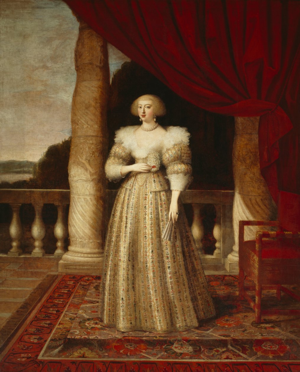 Anna av Österrike (olja på duk) av Louis Ferdinand (c.1612 89) Elle