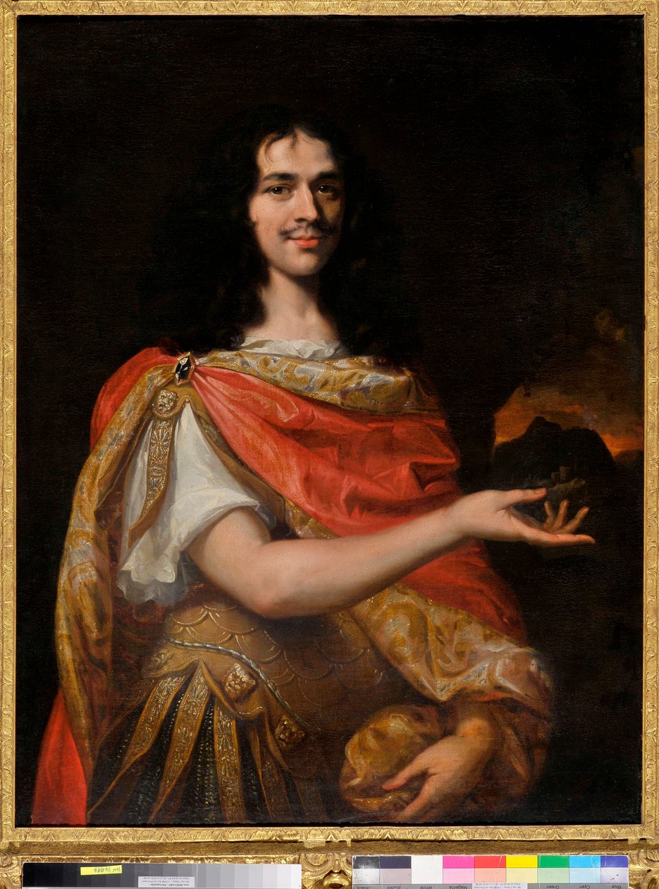 Porträtt av en komiker av Molières trupp (olja på duk) av Louis Ferdinand (c.1612 89) Elle
