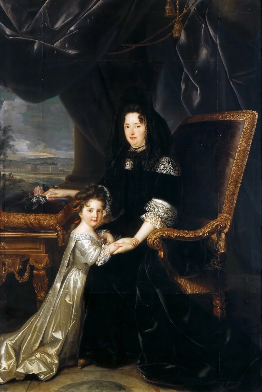 Françoise dAubigné, Marquise de Maintenon 1635-1719 med sin systerdotter av Louis Ferdinand Elle the Younger