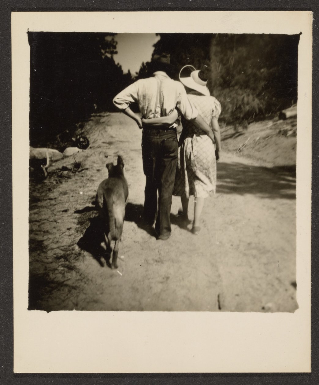 [Par som promenerar med hunden] av Louis Fleckenstein