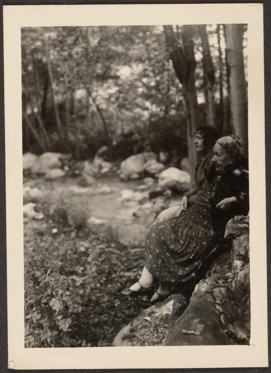 [Florence och fru Fleckenstein vid Forest Stream] av Louis Fleckenstein