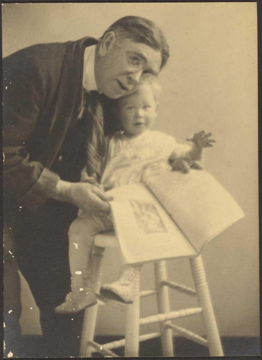 [Porträtt av Fleckenstein och barnbarnet] av Louis Fleckenstein