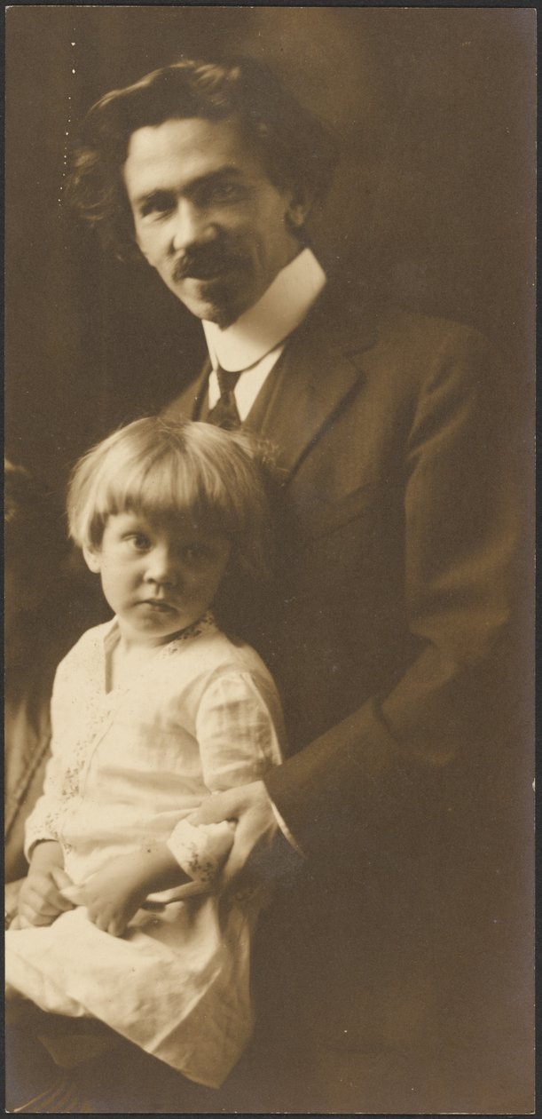[Porträtt av en man och ett barn] av Louis Fleckenstein