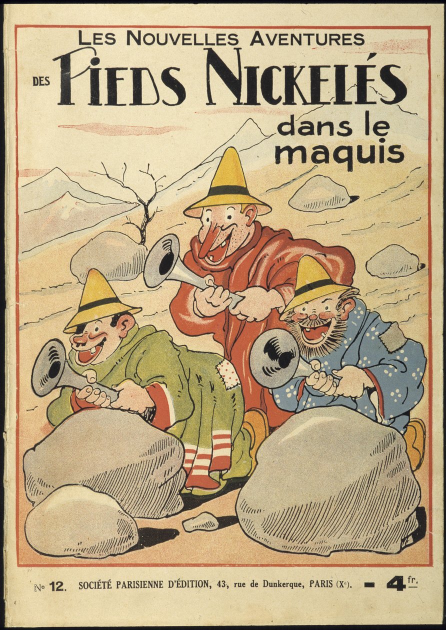 Nickeles Foots nya äventyr i Maquis, nr 12. Av Pellos. Rene Pellos kallade Pellos vid sitt riktiga namn Rene Pellarin (1900-1998). Rättigheter reserverade. av Louis Forton