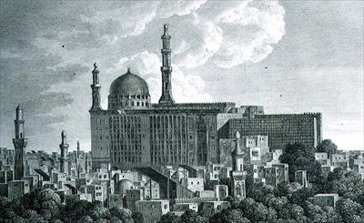 Djami eller moskékatedralen i Hasan i Kairo, graverad av Pierre Nicolas Ransonnette (1745-1810) plåt 65 från volym III av 