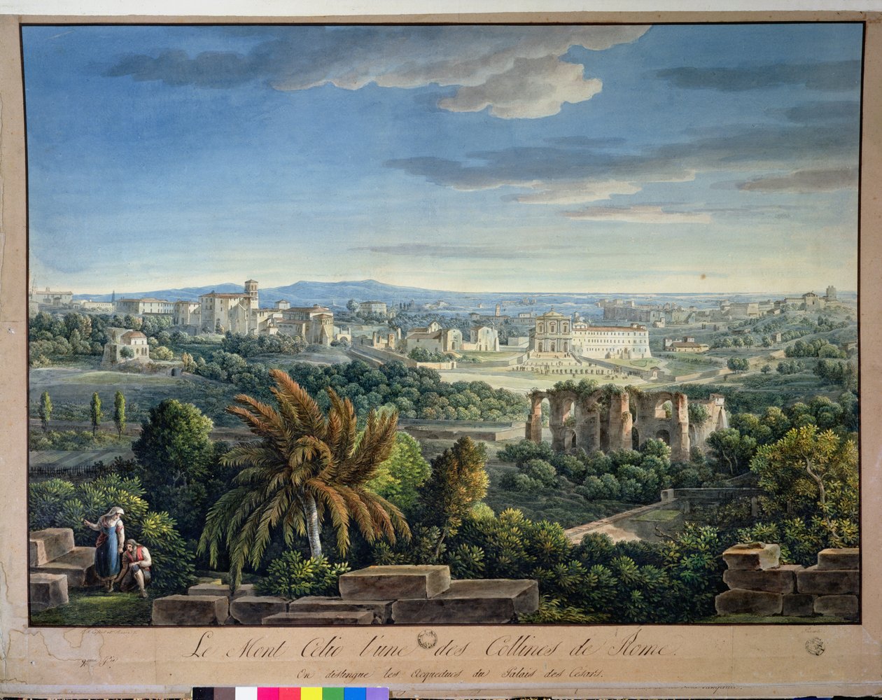 Utsikt över Celian Hill, Rom, ca 1800 av Louis Francois Cassas