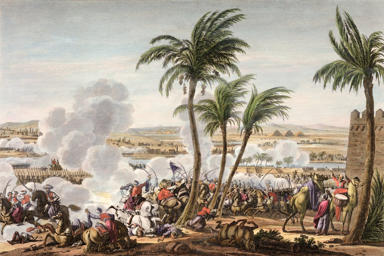Slaget vid pyramiderna, Egypten, 3 Thermidor, år 6 21 juli 1798 av Louis Francois Couche