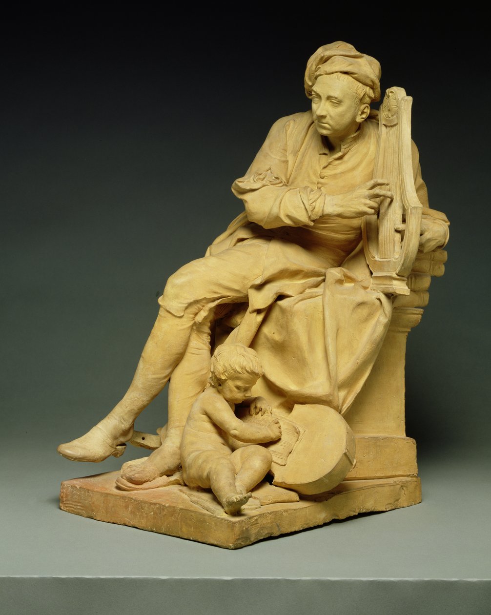 George Frederick Handel (1685-1759) modell för en marmorstaty nu i Victoria und Albert Museum, 1738 (terrakotta) av Louis Francois Roubillac
