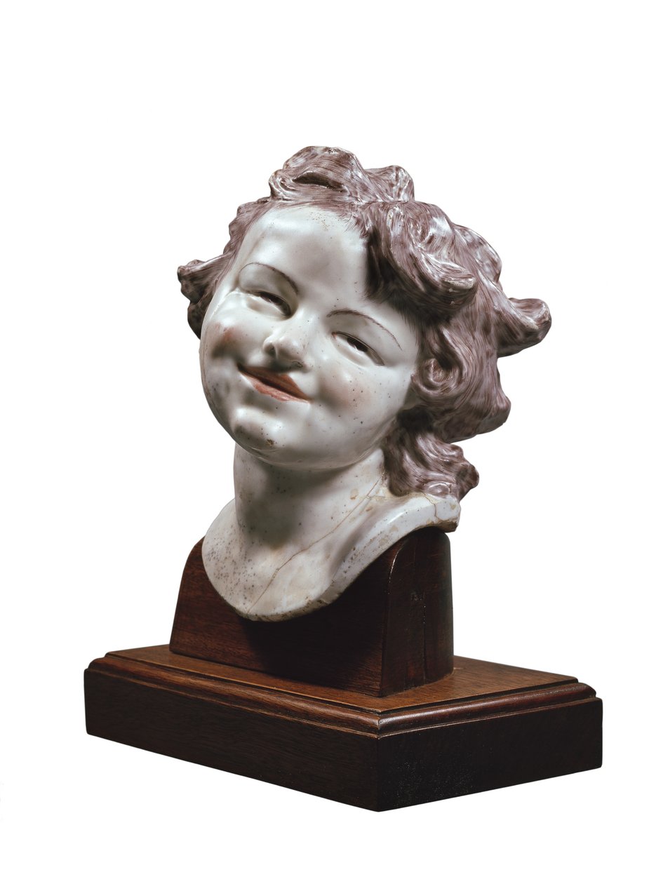 Huvud med skrattande barn, ca 1752 (porslin) av Louis Francois Roubillac