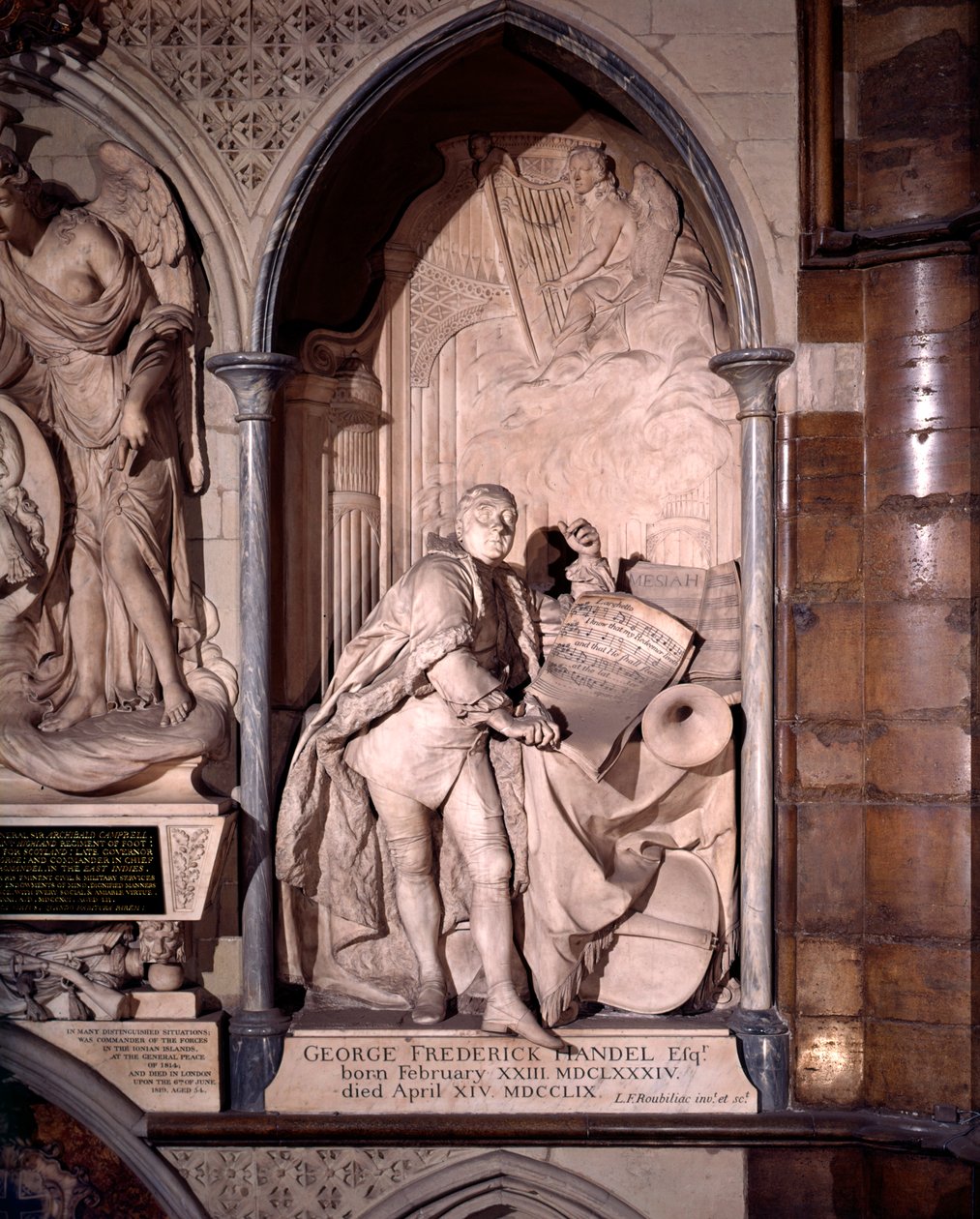 George Frederic Handel monument, Westminster Abbey av Louis Francois Roubilliac