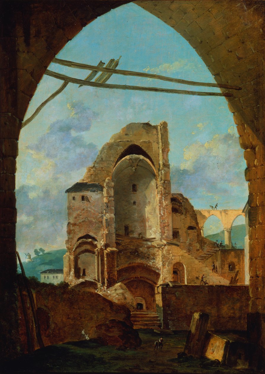 Rivningen av klostret i Montmartre, c1740-1800. av Louis Gabriel Moreau