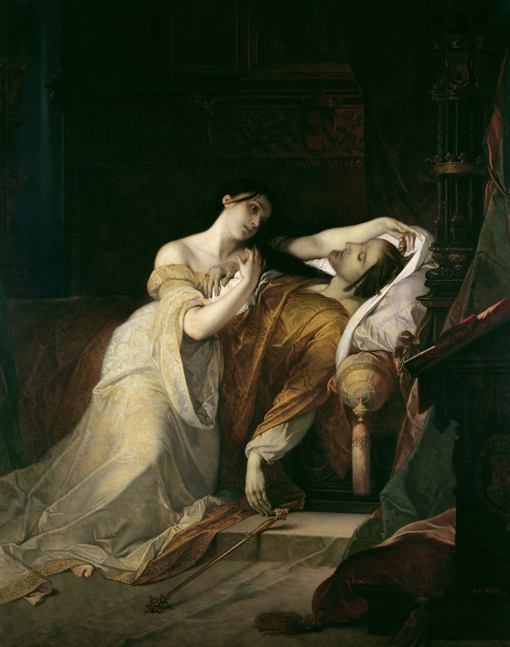 Joanna den galna (1479-1555) med Filip I den stilige (1478-1506) av Louis Gallait