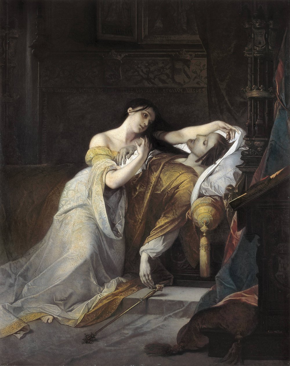 Joan I av Kastilien kallade Joan the Mad (Juana la loca) hustru till Filip av Habsburg av Louis Galue