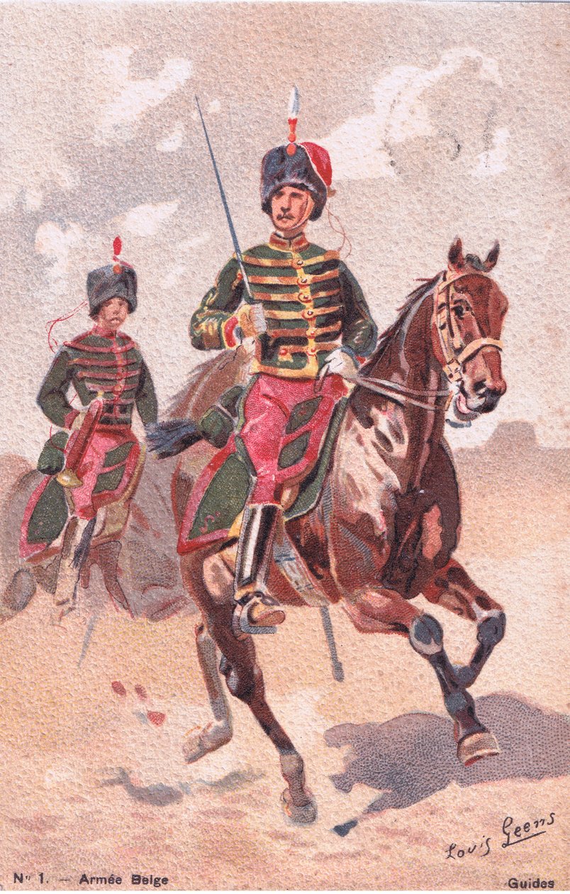 Guider, vykort, 1920-tal av Louis Geens